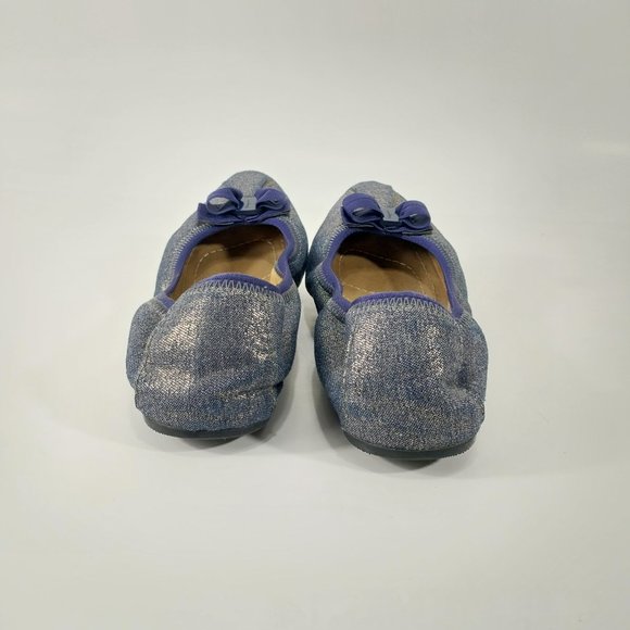 Salvatore Ferragamo Shoes Womens 5.5 M Purple My Joy Ballet Flats Bow Shimmer - Picture 6 of 13